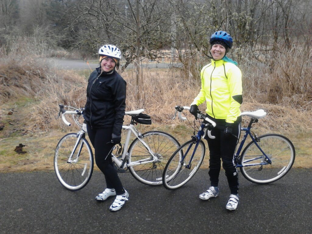 Jill and me mid-ride.