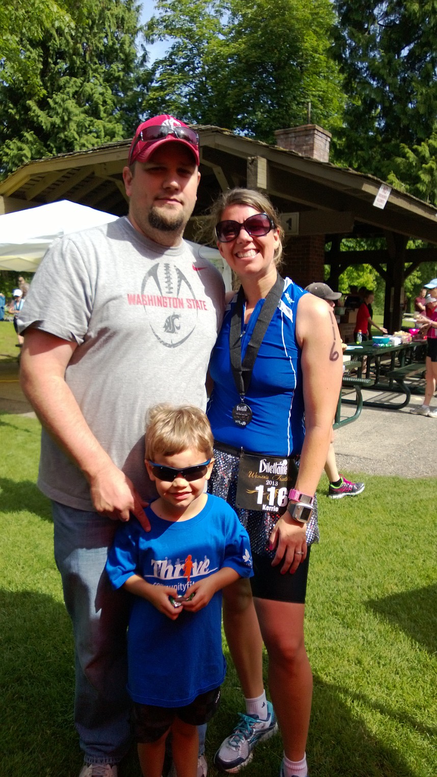 Officially a triathlete. I'm hooked. Had to leave before results were up. Doesn't really matter; had a blast.