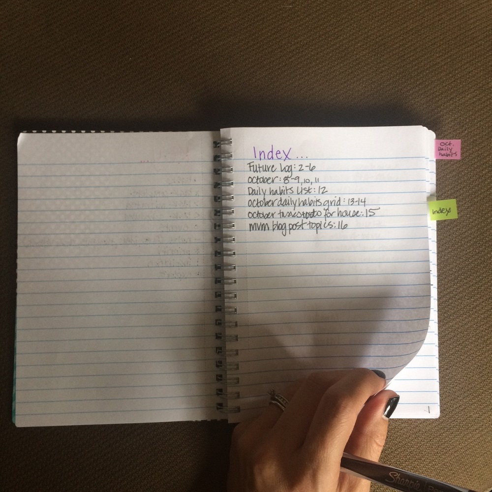 Starting a Bullet Journal - Index